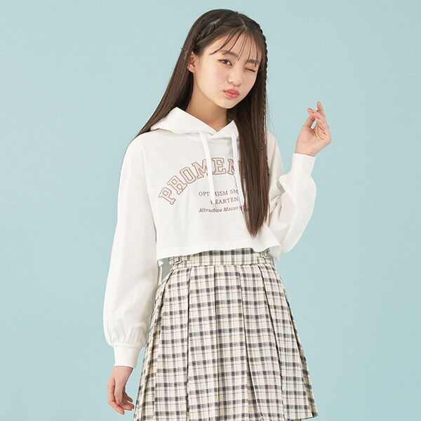 短丈パーカ＆タンクトップセット(S(140) オフ ホワイト): ジュニア ナルミヤ オンライン公式サイト