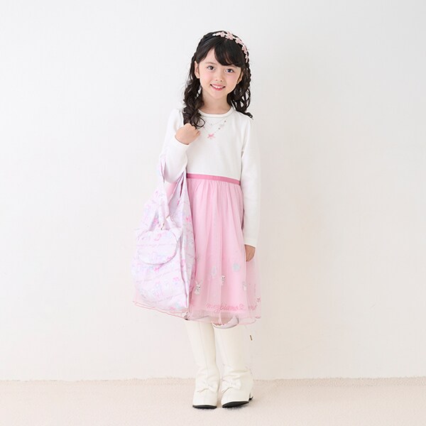 チュールレイヤード カットワンピース(120cm サックス): キッズ