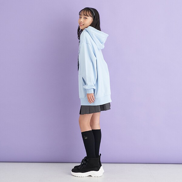 ロゴベルトつきマニッシュプリーツスカート(スパッツつき)(S(140