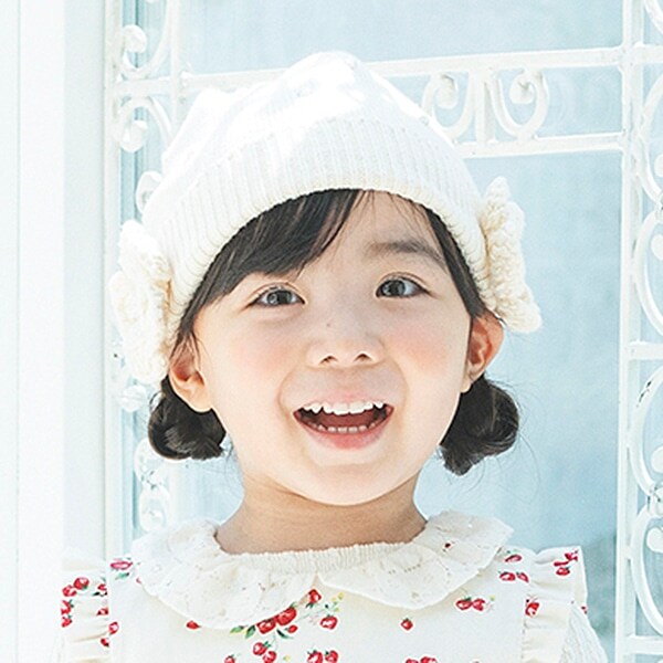フラワー帽子【日本製】(42-44cm ECRU(キナリ)): ベビー