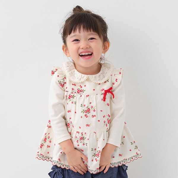 野イチゴ袖なしチュニック【日本製】(80cm ECRU(キナリ