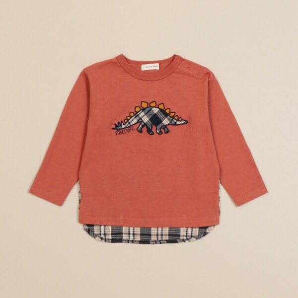 恐竜アップリケ長袖Tシャツ