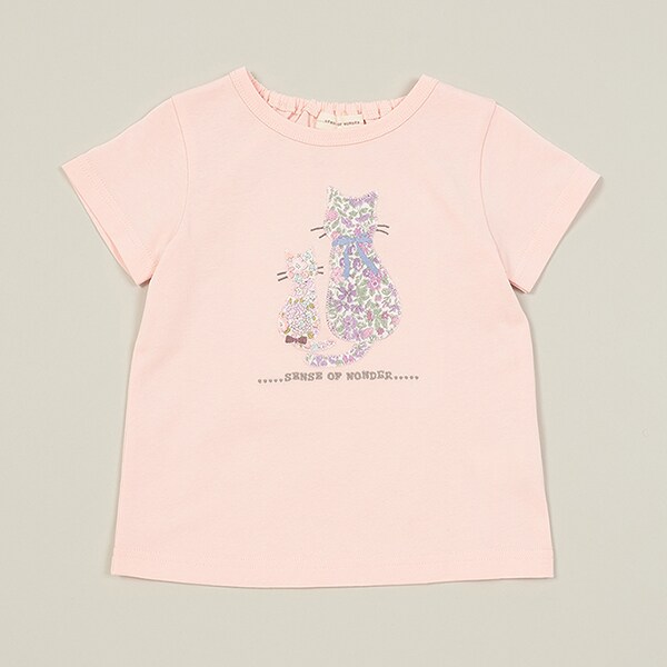 ネコアップリケ半袖Tシャツ