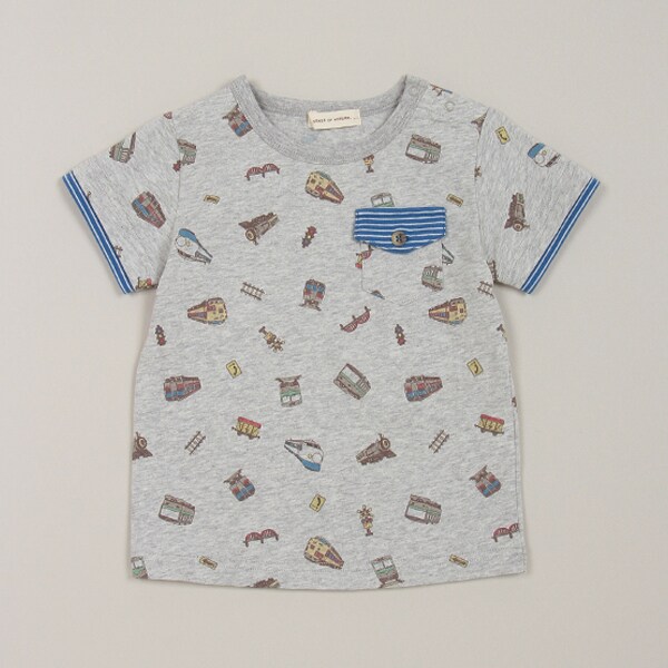 電車柄Tシャツ(80cm ライト グレー): ベビー - ナルミヤ