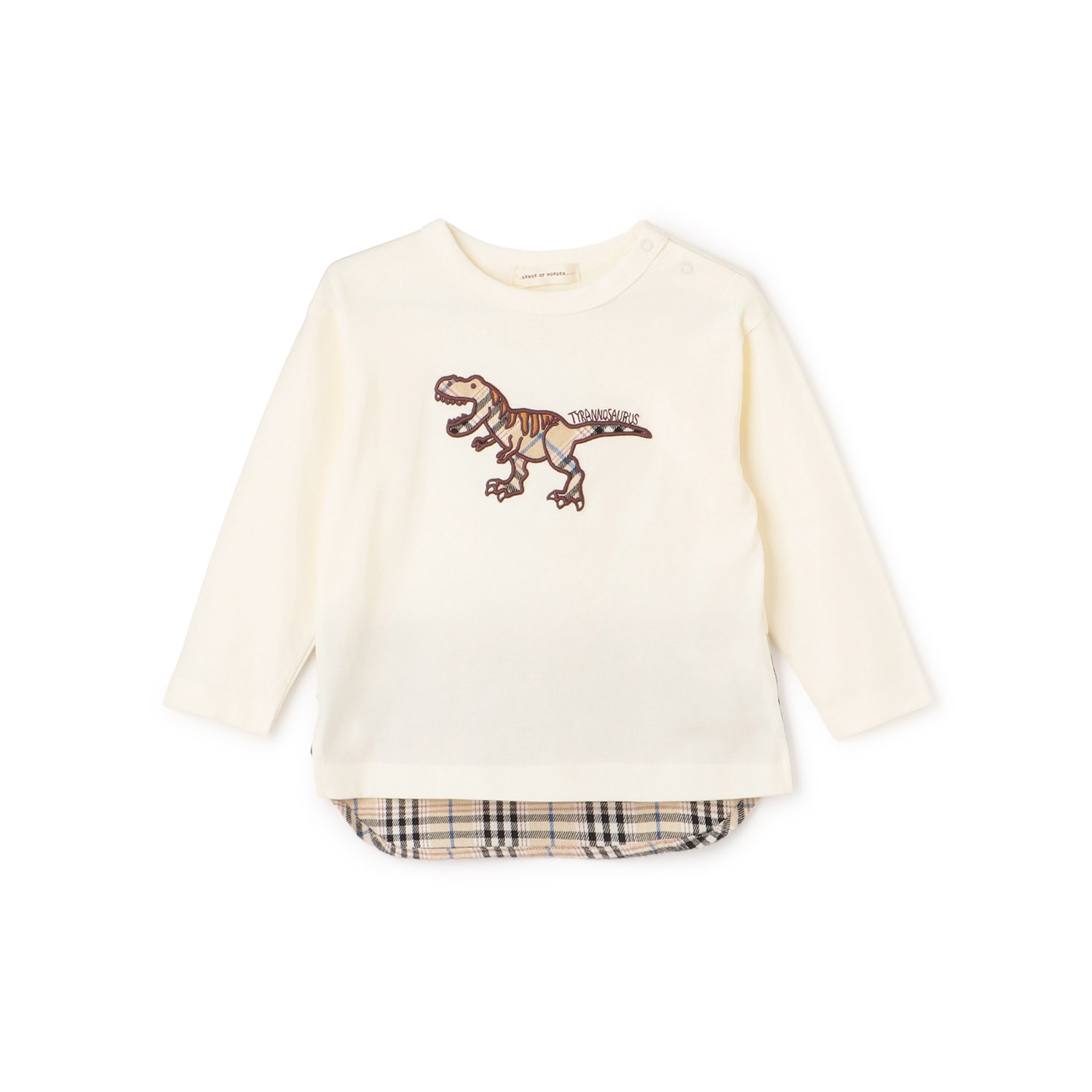 恐竜アップリケ長袖Tシャツ