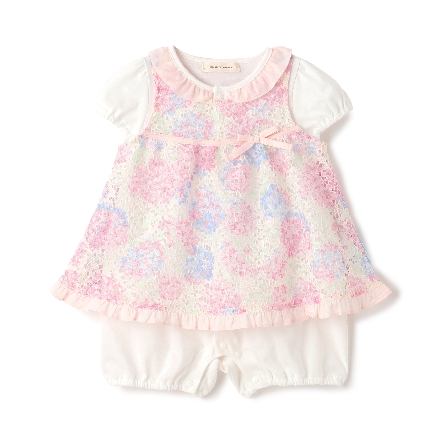 アジサイレースエプロンつきショートオール