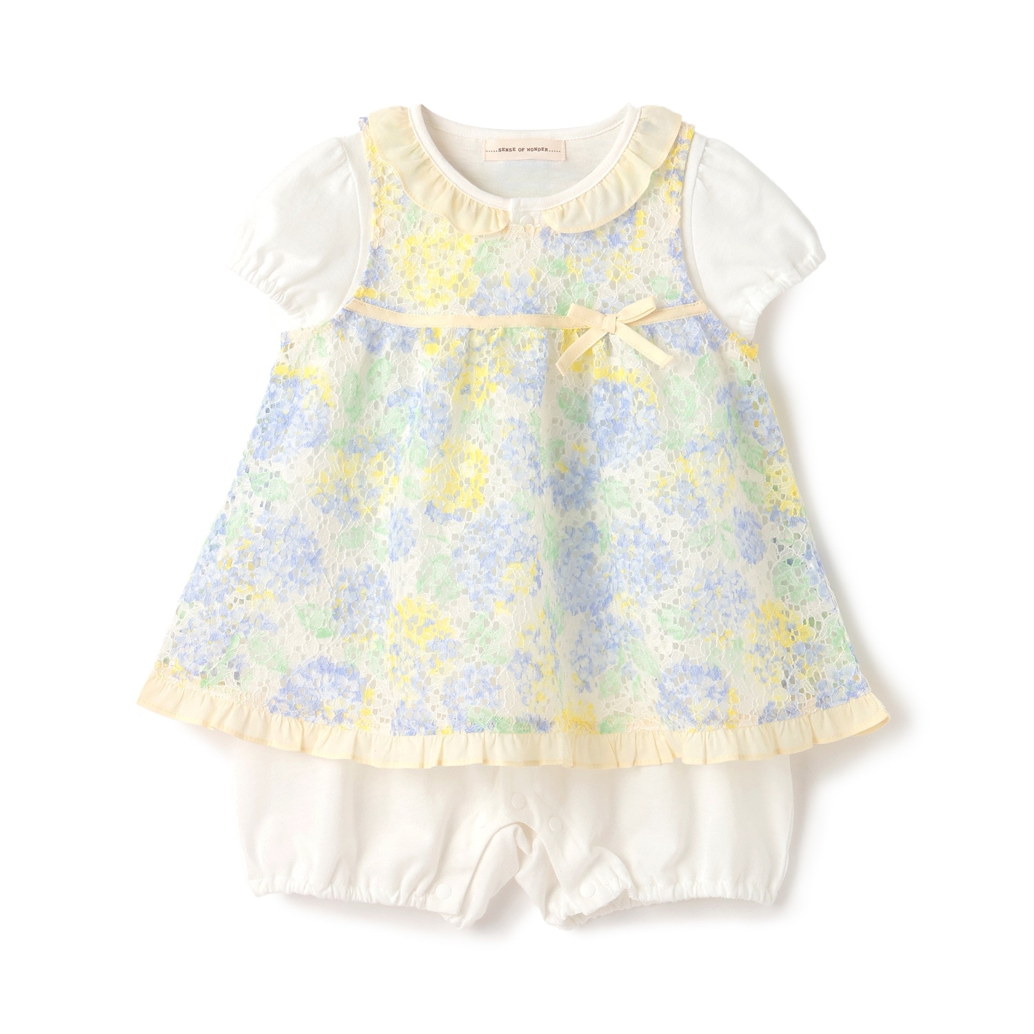 アジサイレースエプロンつきショートオール