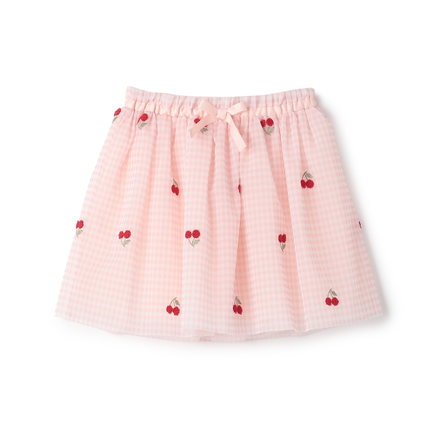 チェリー刺しゅうチュールスカート