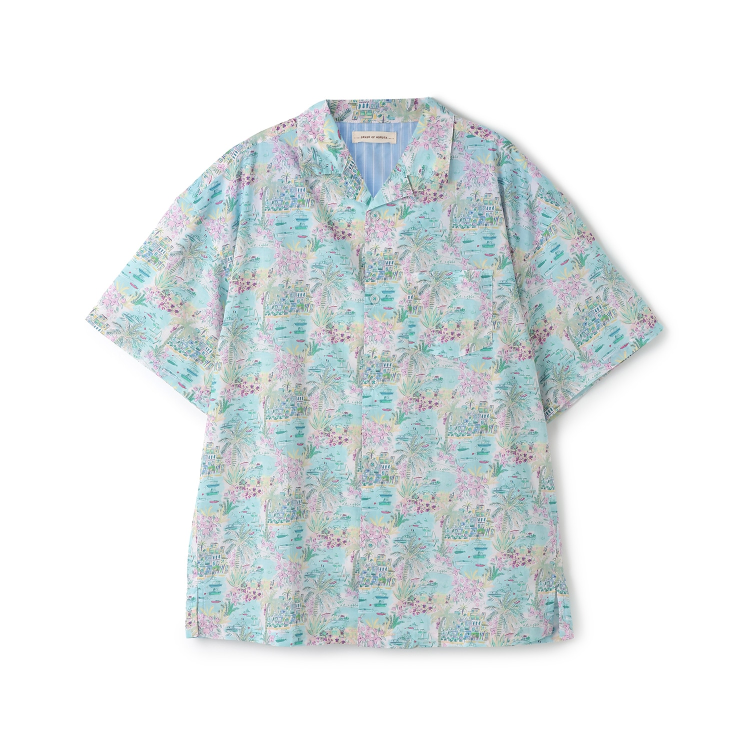 リバティプリント大人用開衿シャツ