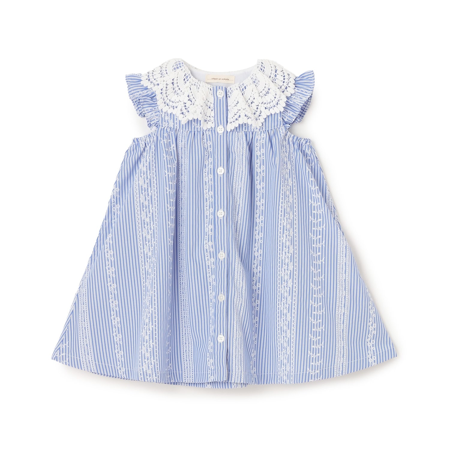 レースプリントストライプワンピース