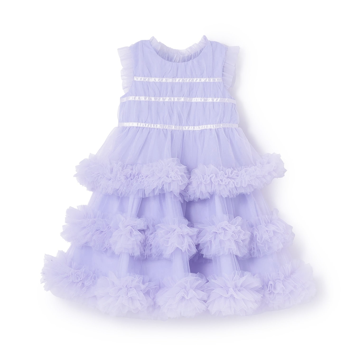 チュールフリルドレス