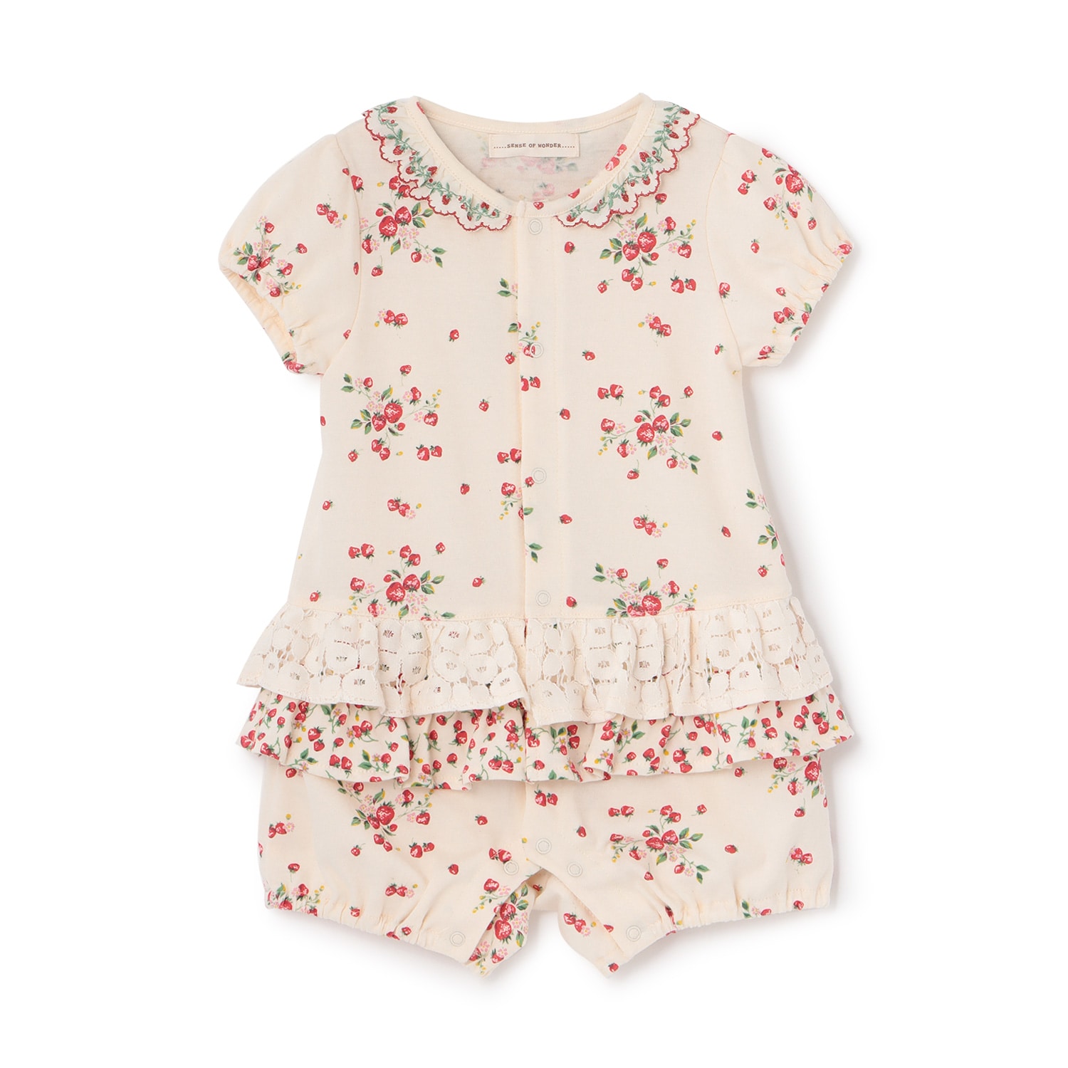 オーガニック野イチゴ半袖ショートオール