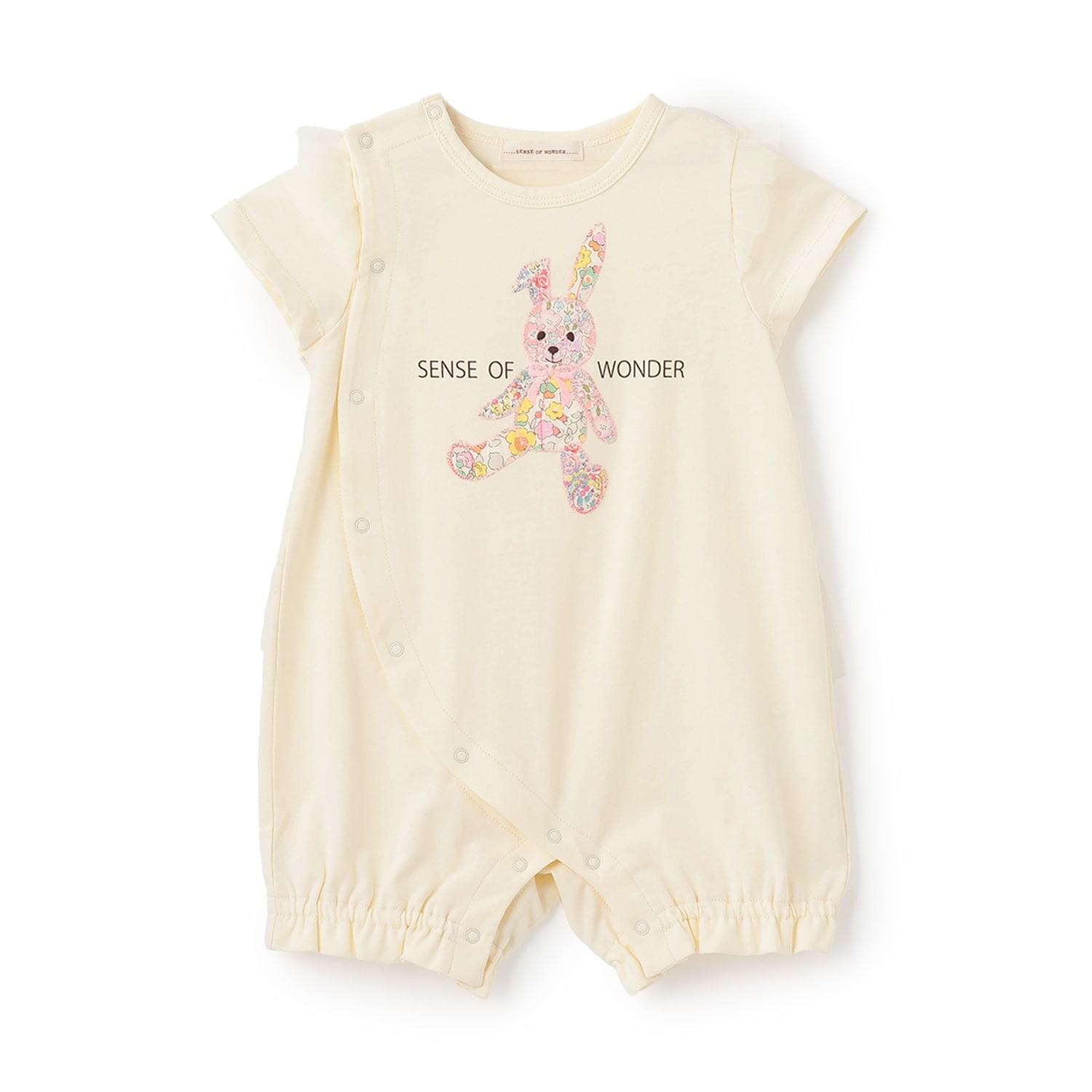 リバティウサクマアップリケ半袖ショートオール