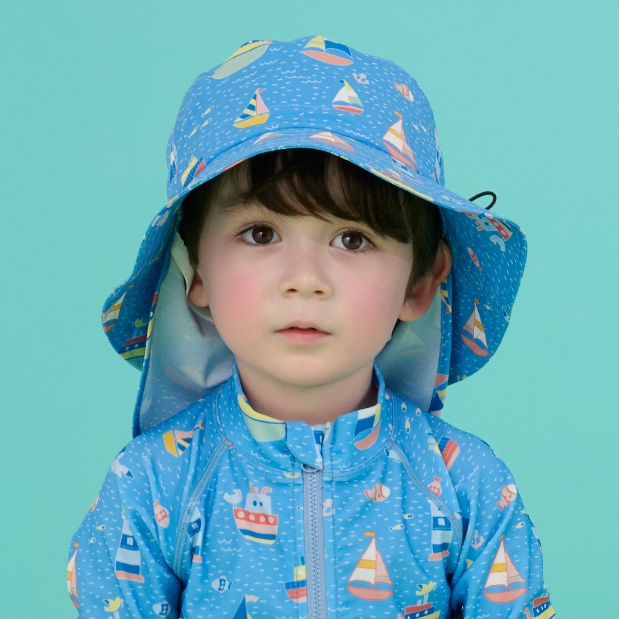 【SWIM】マリン柄男の子スイムキャップ