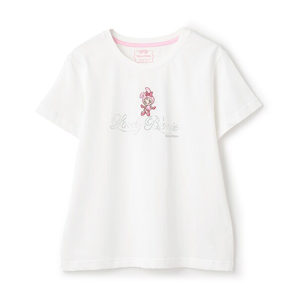 ナルミヤ　ポップアップ　ベリエちゃん　ラメプリントTシャツ　ホワイト ベリエちゃん ラメプリントTシャツ(F(バスト79-94cm) オフ
