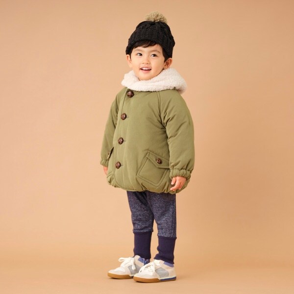 ボア衿バルーンコート(80 カーキ): キッズ - ナルミヤ ボア衿バルーンコート(80 カーキ): キッズ - ナルミヤ