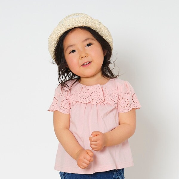 コットンレースドッキングTシャツ