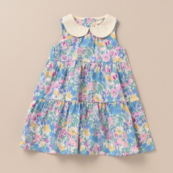 summer flowersティアードワンピース
