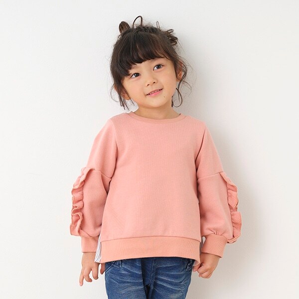 Narumiya Online ナルミヤ オンラインの公式通販サイト袖フリルプルオーバー 90cm ピンク キッズ