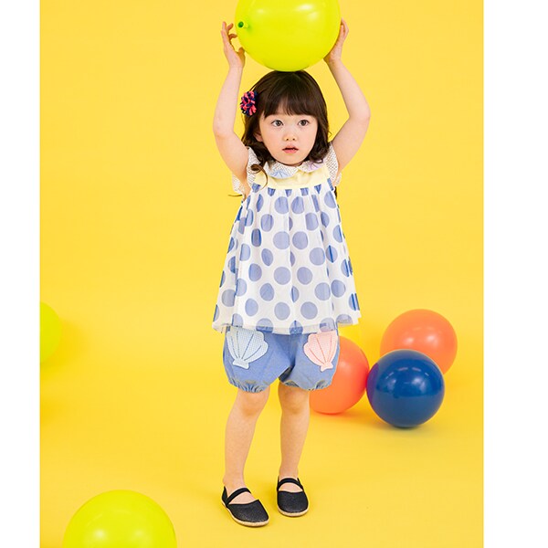 ベイビーチアー　シェルポシェットTシャツ&ショートパンツ　120 ラベンダー シェルショートパンツ(80cm ラベンダー): ベビー - ナルミヤ