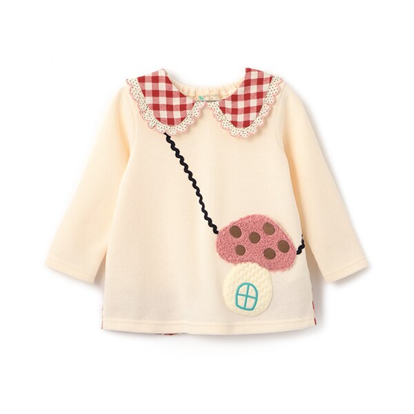 Baby cheer キノコボーダートレーナー&パンツ 紺 モカ茶 120新品 Baby cheer キノコボーダートレーナー&パンツ 紺 モカ茶 120新品