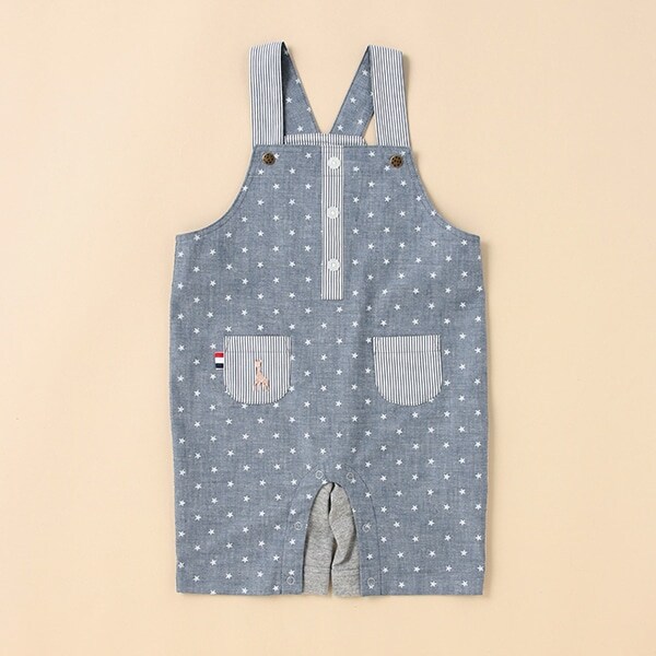 スター柄ダンガリーサロペット【日本製】