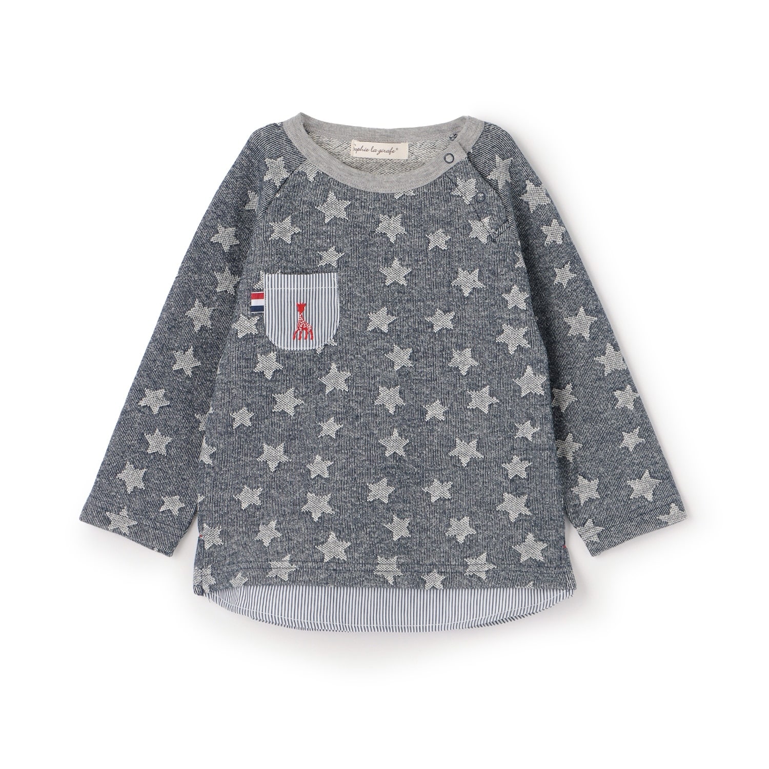 星柄ジャカードレイヤードトレーナー【日本製】