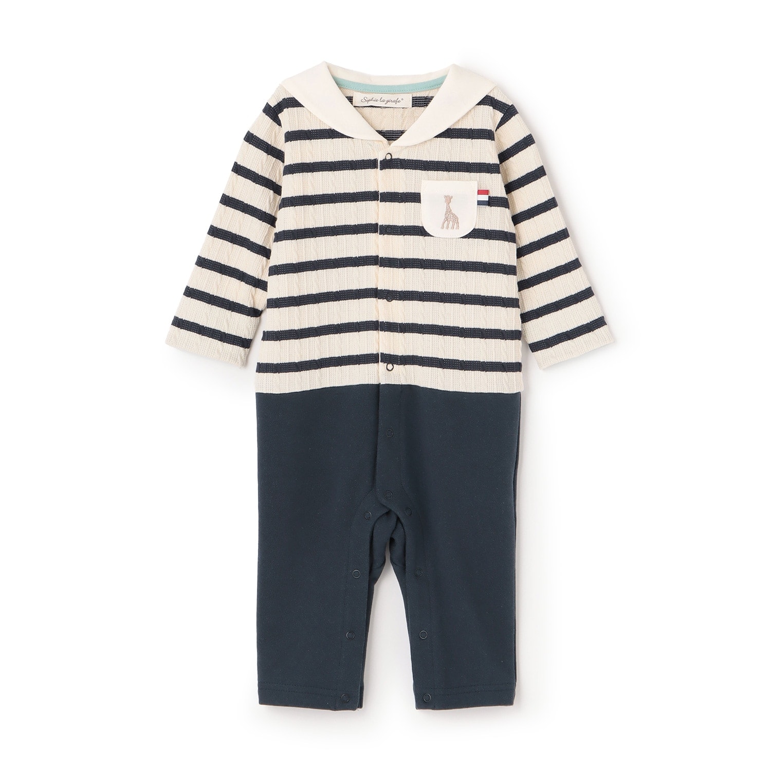 ジャカードボーダーセーラーカバーオール【日本製】