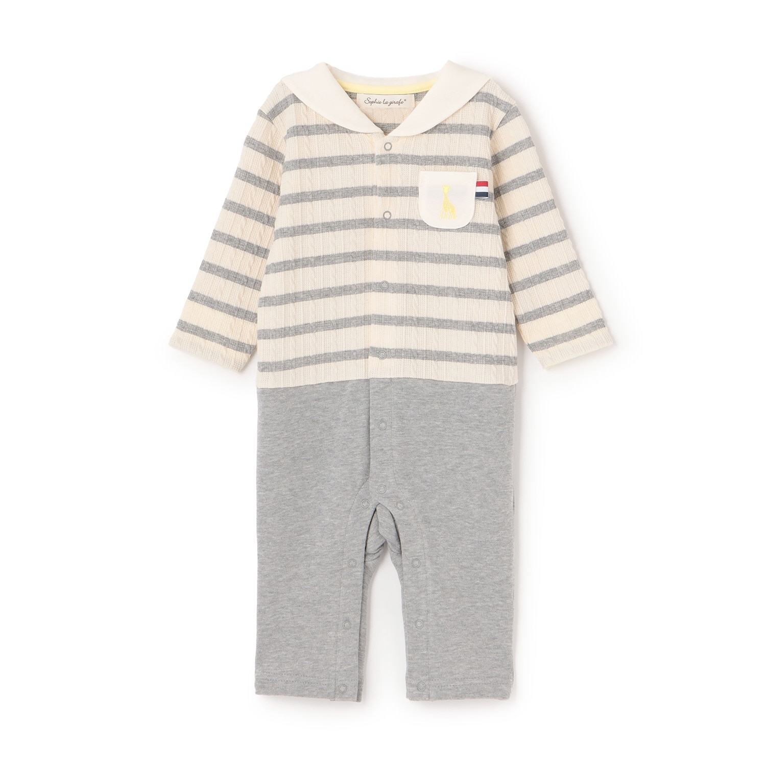 ジャカードボーダーセーラーカバーオール【日本製】