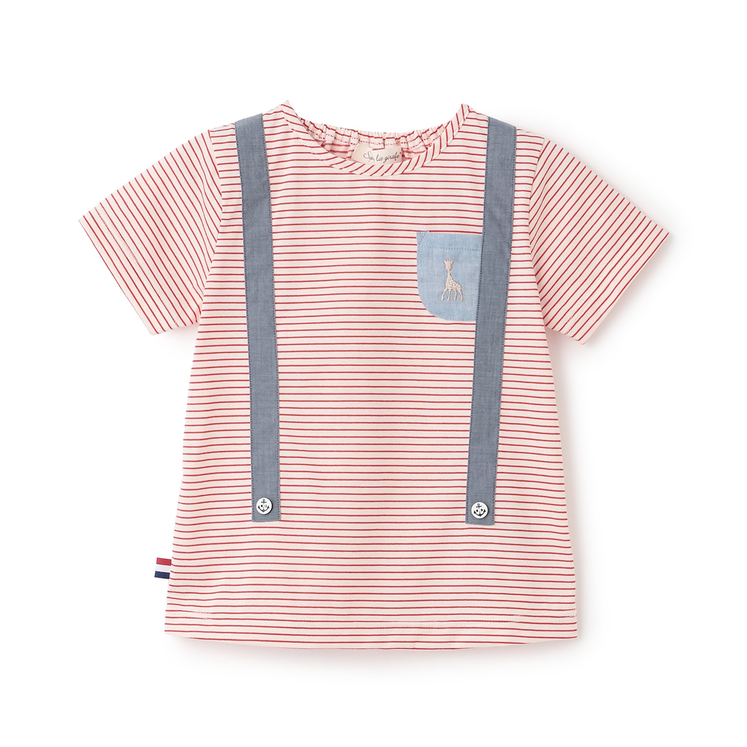 ボーダーサスペンダー半袖Ｔシャツ