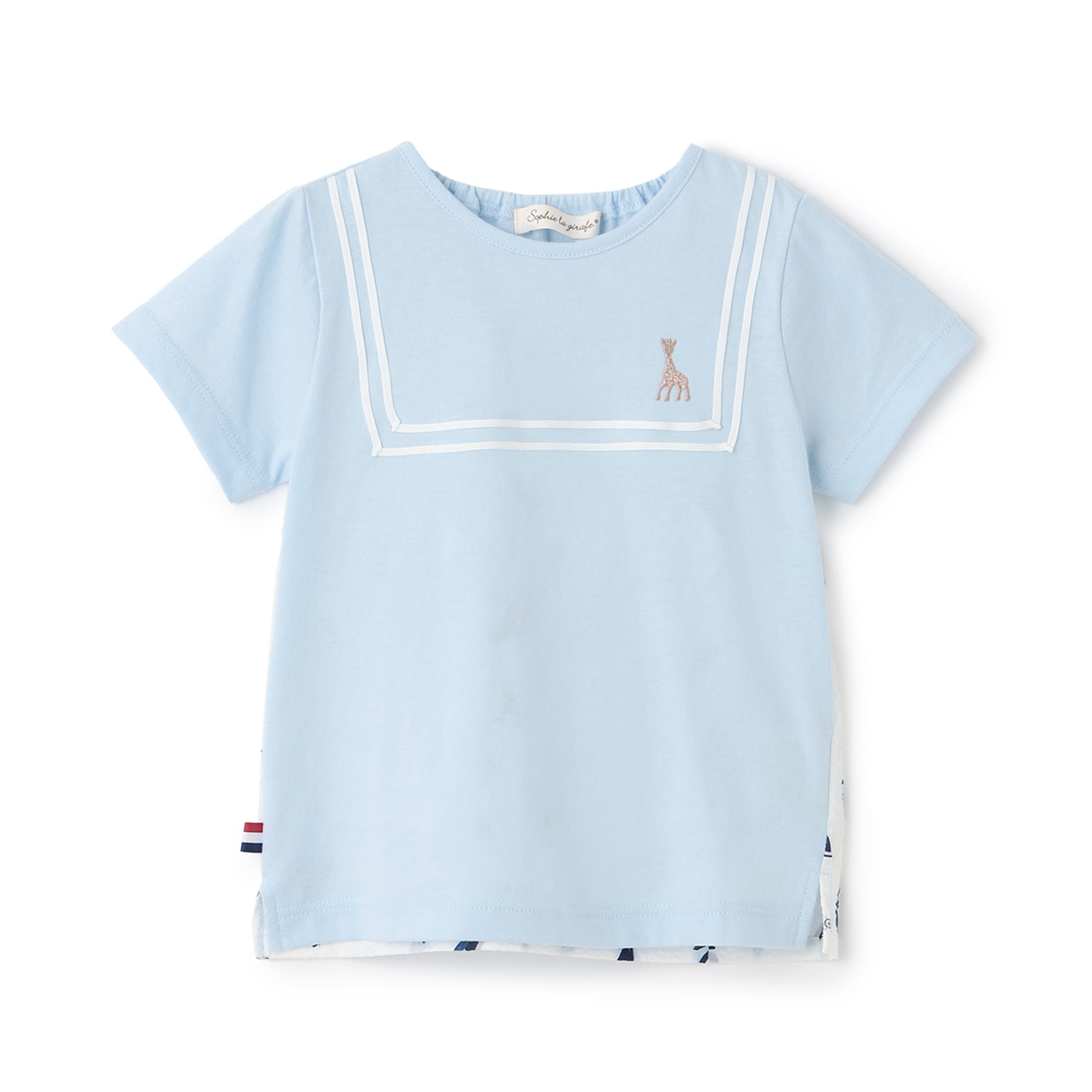 ヨット柄サッカー切り替え半袖Tシャツ
