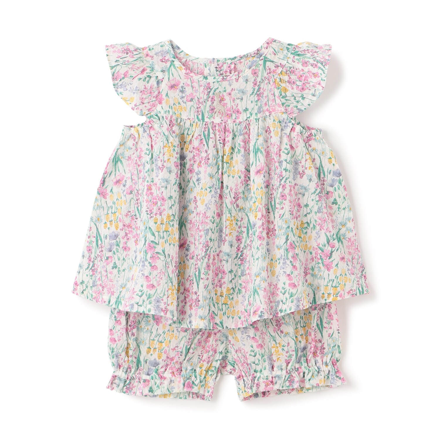 リップル花柄ベビースーツ