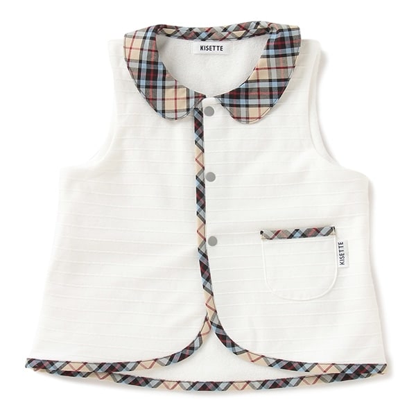 【KISETTE】 チェック衿ベスト【日本製】