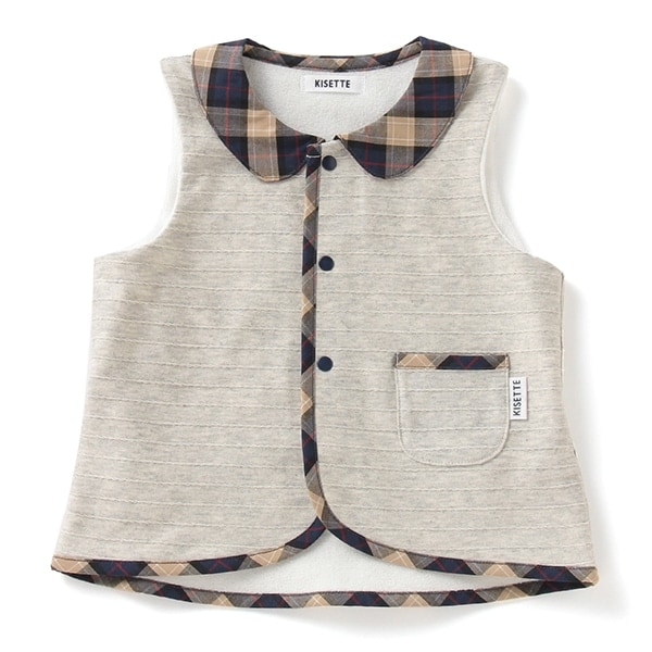 【KISETTE】 チェック衿ベスト【日本製】