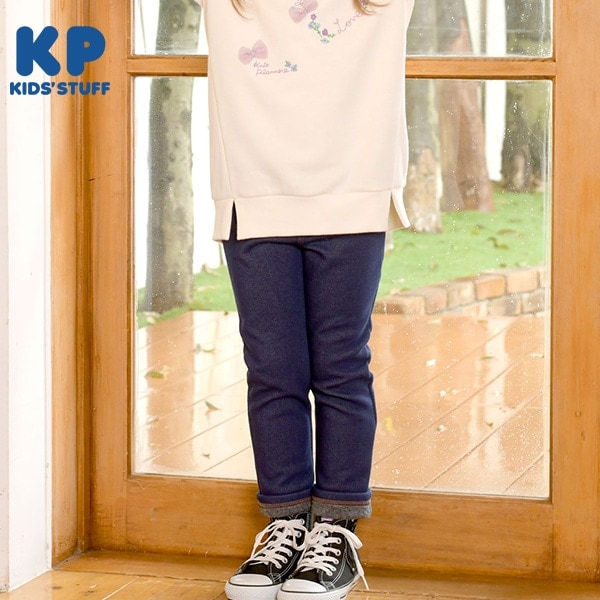 デニムニット裏シャギー10分丈パンツ(100~130)