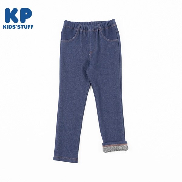 デニムニット裏シャギー10分丈パンツ(140~160)