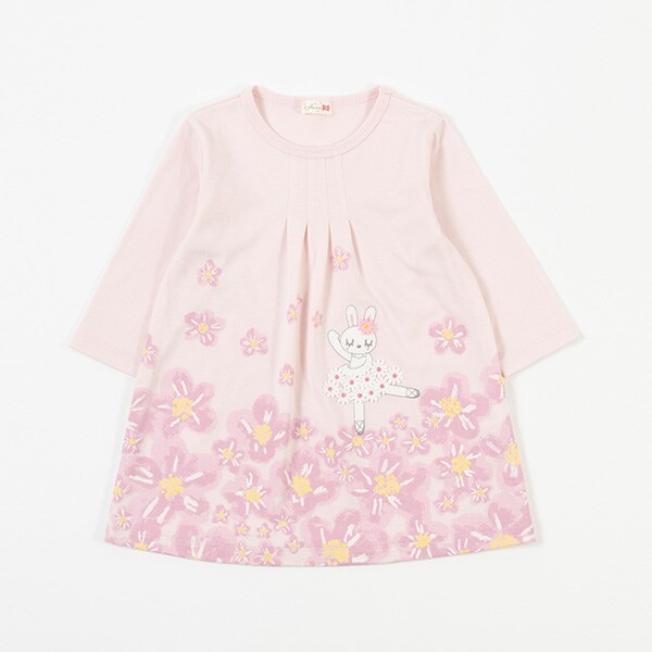バレリーナmimiちゃん七分袖チュニックTシャツ(100～130)