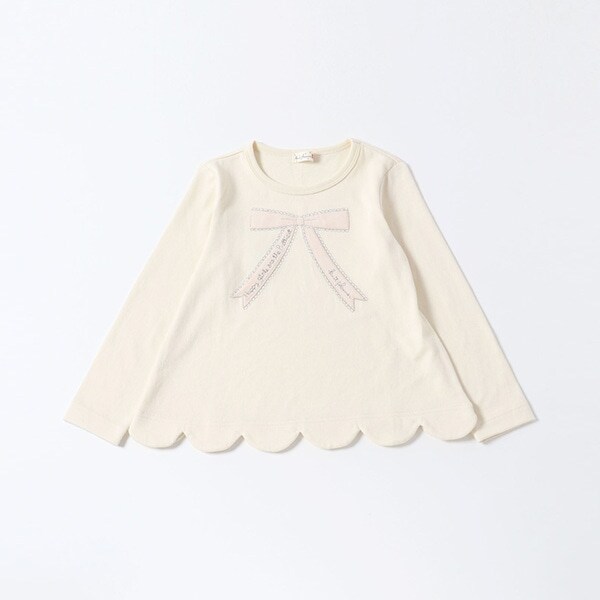 ベロアリボンの長袖Tシャツ(100~130)