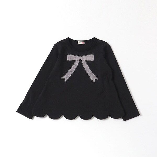 ベロアリボンの長袖Tシャツ(100~130)