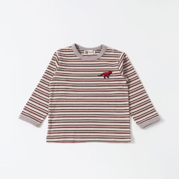 天竺マルチボーダー柄薄起毛長袖Tシャツ（80～90）