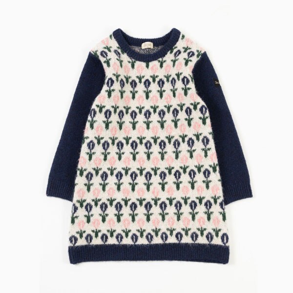 花柄ジャガードニットワンピース(100~150)