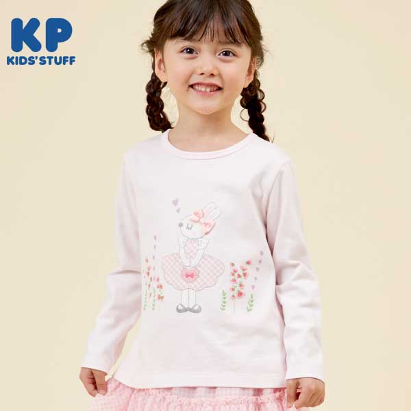 スイートピーうさぎの長袖Tシャツ(100~130)