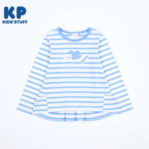 ハートアップリケのボーダー長袖Tシャツ(140~160)