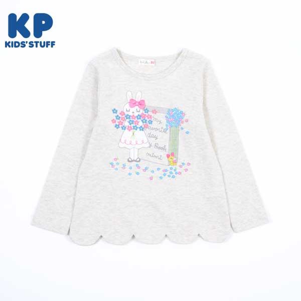 【TioTio】アップリケと刺しゅうの長袖Tシャツ(140)