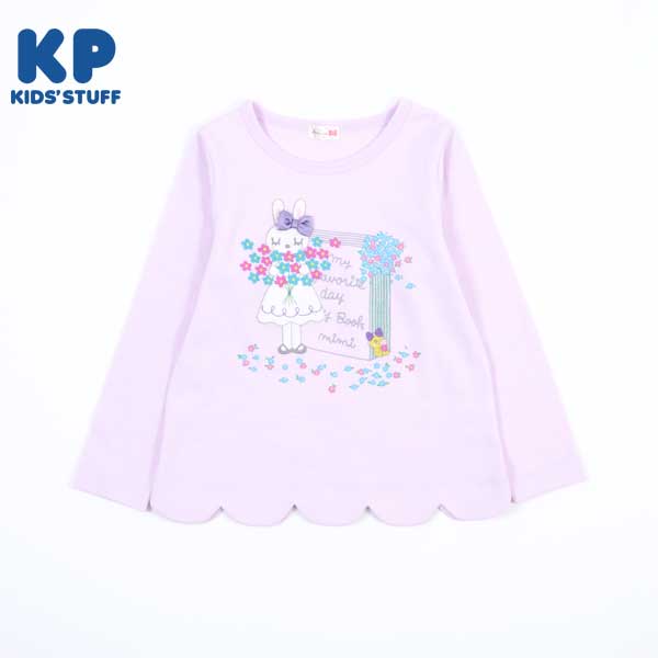 【TioTio】アップリケと刺しゅうの長袖Tシャツ(140)