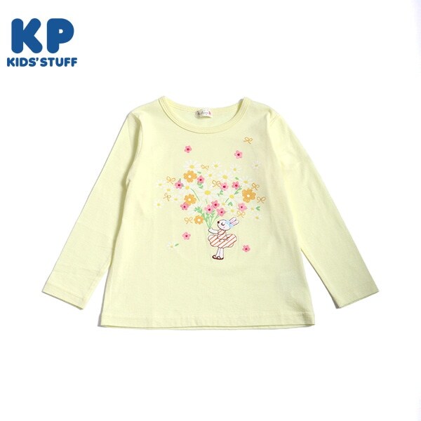 うさぎとブーケの長袖Tシャツ(100~130)