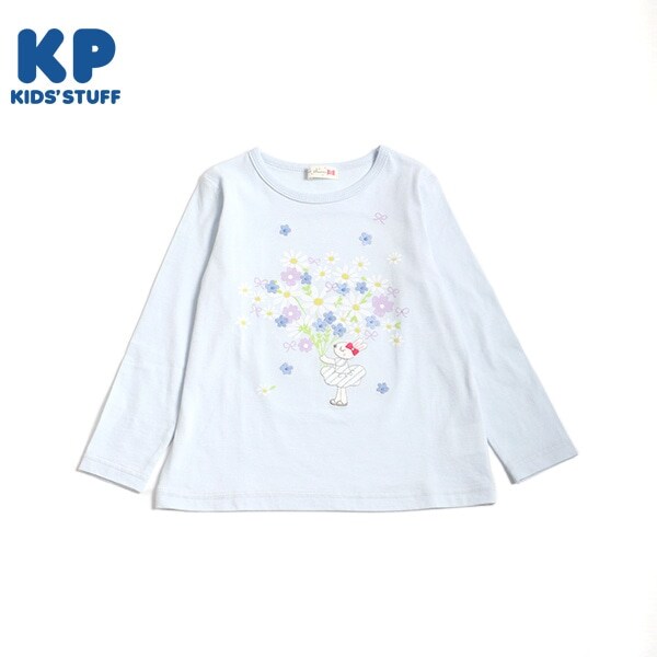 うさぎとブーケの長袖Tシャツ(100~130)