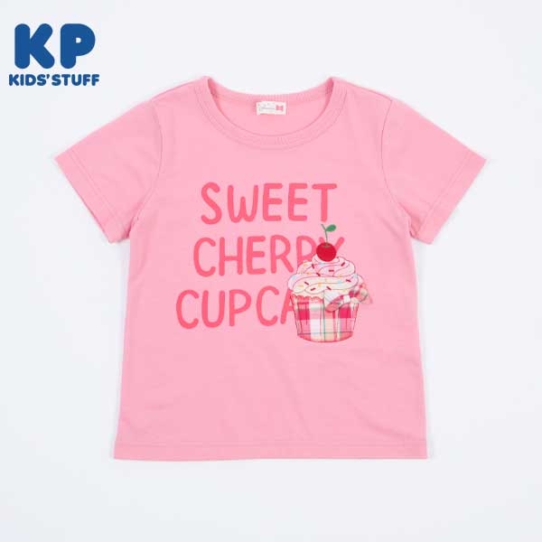 カップケーキのロゴ半袖Tシャツ(140～160)(140cm エメラルド グリーン