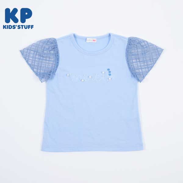 スズラン刺しゅうとパールのロゴ半袖Tシャツ(140~160)