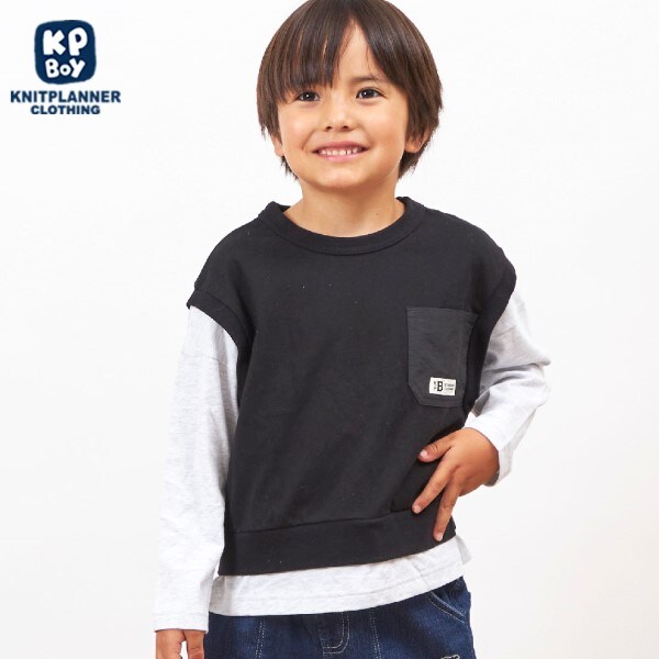 KPBOY ベスト重ね着風Tシャツ(110～160)